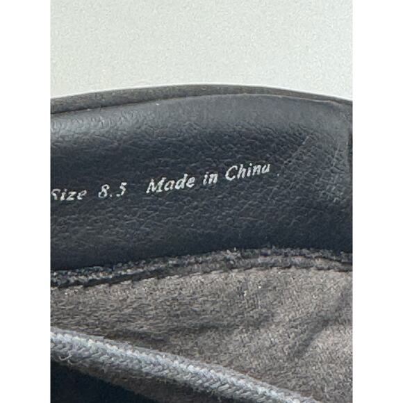 Dolce Vita Booties Post Faux Shearling Trim Suede Navy Blue Block Heel Size 8.5 - Picture 7 of 8